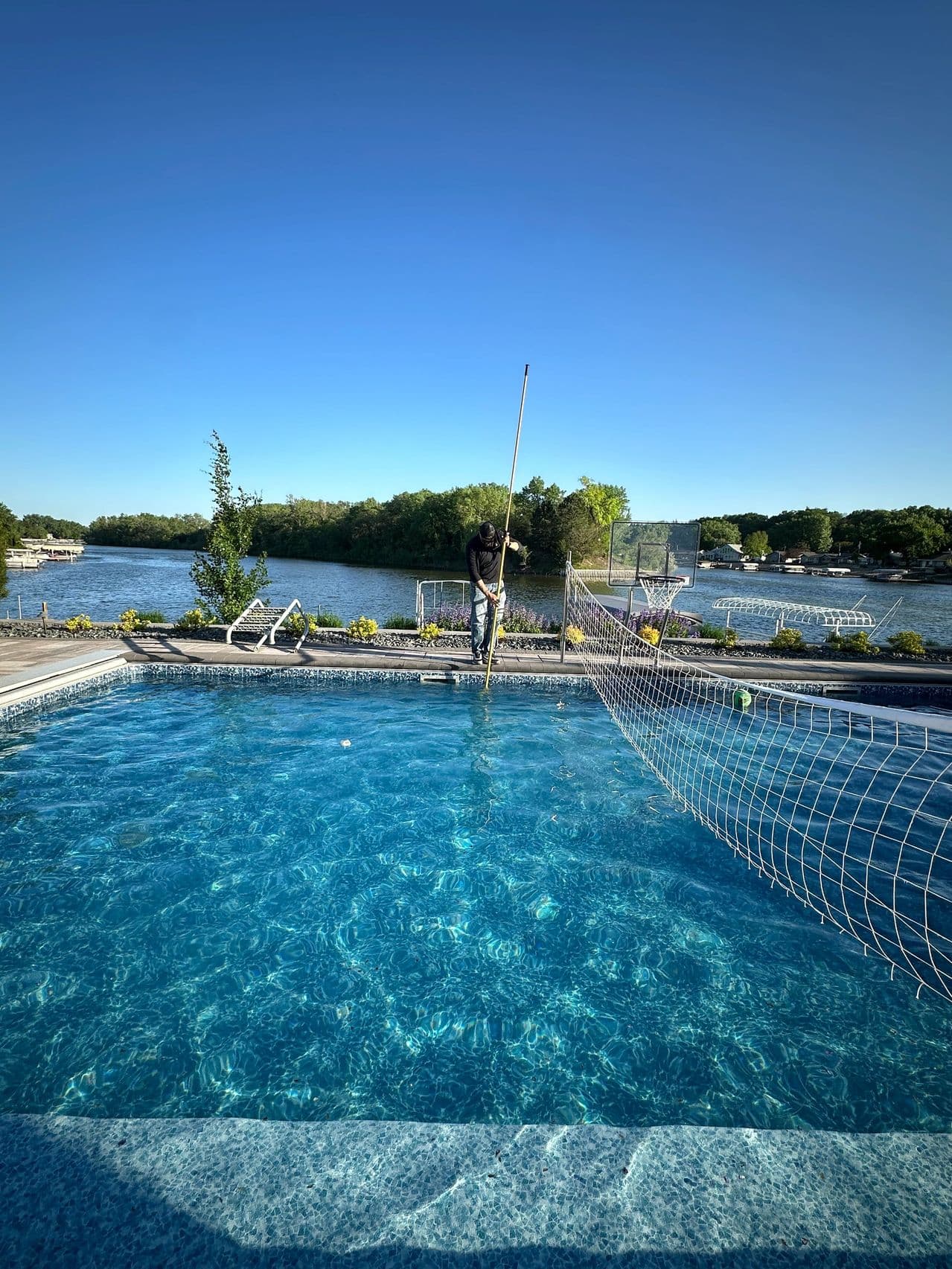 Lakefront pool maintenance in the Omaha metro